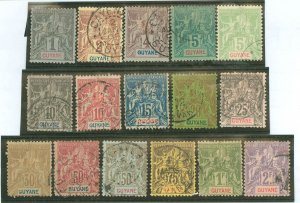 French Guiana #32-39/41/42/44/46-50 Used Multiple