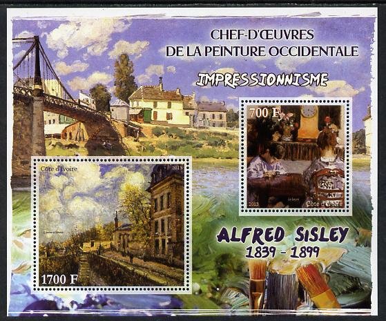 IVORY COAST - 2013 - Alfred Sisley - Perf 2v Sheet - MNH -Private Issue