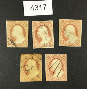 MOMEN: US STAMPS  #11 GROUP USED LOT #4317