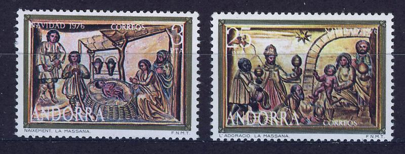 ANDORRA SPANISH 1976 MNH SC.96/97 Christmas