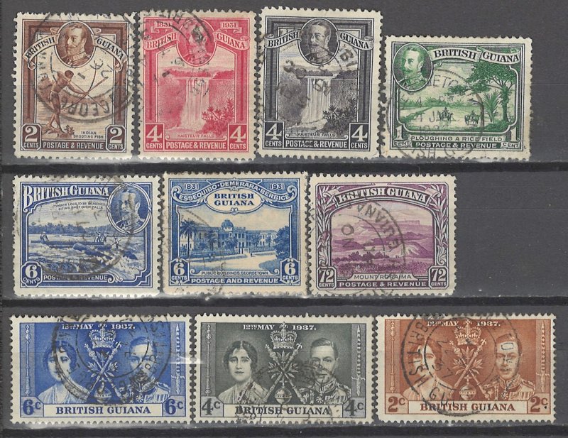 COLLECTION LOT # 3624 BRITISH GUIANA 10 STAMPS 1934+ CV+$23