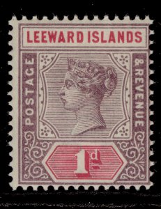 LEEWARD ISLANDS QV SG2, 1d dull mauve and rose, NH MINT.