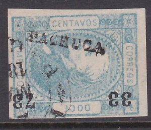 MEXICO 1873 12c imperf PACHUCA 33-73 fine used.............................A2422