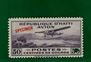 HAITI Air Mail Stamp Scott.C2 50c (1929) SPECIMEN Superb Mint MNH UMM OG PURPLE4