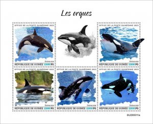 GUINEA - 2023 - Orcas - Perf 5v Sheet - Mint Never Hinged