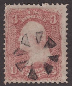 US Scott # 65 3c Washington Fancy Cancel Nice Strike