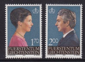Liechtenstein   #799-800  MNH  1984  prince and princess