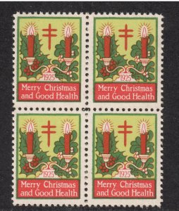 1925 Red Cross Christmas Seals Block of 4 - I Combine S/H