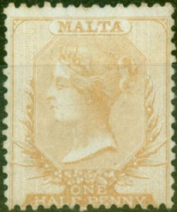 Malta 1863 1/2d Pale Buff SG3a Fine & Fresh Unused