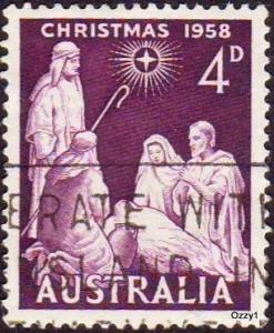 Australia 1958 Sc#313, SG#307 4d Nativity, Christmas Religion USED.