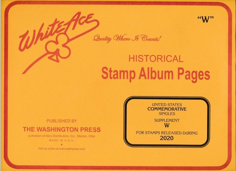 WHITE ACE 2020 US Commemorative Singles Stamp Album Supplement W