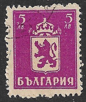 BULGARIA 1945-46 5L ARMS Issue Sc 475 CTO Used