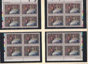 RW60 - Federal Duck Stamp. Set Of  4  Matching Plate Blocks. MNH. OG  #02 RW60PB
