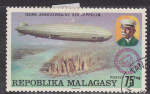Fr Madagascar 547 Used 1976 Count Zeppelin and LZ-142