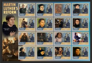 Martin Luther's reform 2023 year 16 stamps perforated  NEW