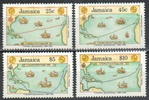 Jamaica Stamp 741-744  - Maps of Columbus Voyages