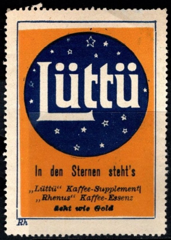 Vintage Germany Poster Stamp Lüttü Coffee Supplement It's ...