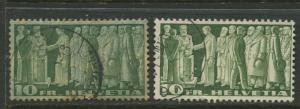 Switzerland - Scott 246 & 286 - Definitive Issue -1938 - Used - 2 x 10fr Stamp