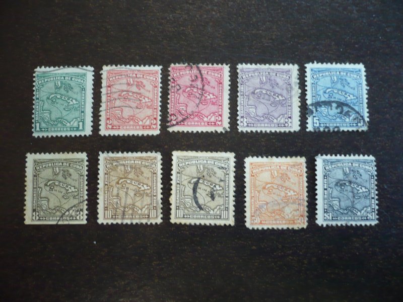 Stamps - Cuba - Scott# 253-262 - Used Set of 10 Stamps