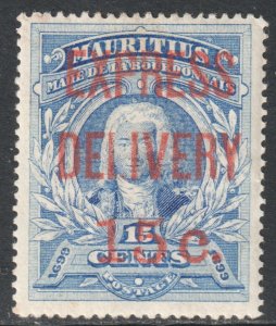 Mauritius Scott E1 - SG E1, 1903 Express Delivery 15c MH*