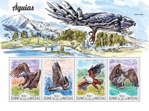 GUINEA BISSAU - 2015 - Eagles - Perf 4v Sheet - Mint Never Hinged