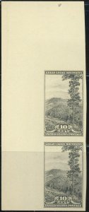 USA #765 great Smoky Mountains 1935 Farley Reprints Corner Pair Postage
