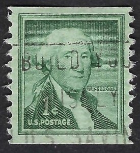 United States #1054 1¢ George Washington (1954). Coil. Used