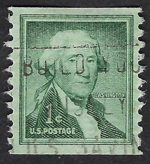 United States #1054 1¢ George Washington (1954). Coil. Used