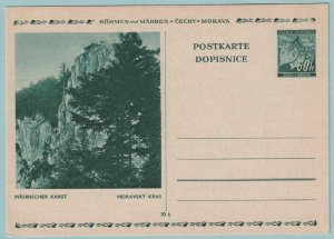 BOHEMIA AND MOROVIA - UNUSED POSTAL CARD - NO WRITING ON BACK - CV776