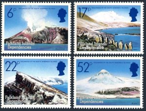 Falkland Depend 1L84-1L87, MNH. Volcanoes, South Sandwich Islands.Penguins,1984.