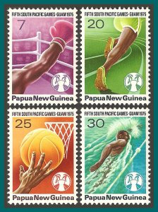 Papua New Guinea 1975 South Pacific Games, MNH  419-422,SG290-SG293