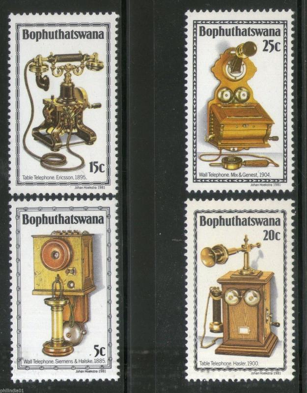 Bophuthatswana 1981 History of Telephones Science Telecom Sc 76-79 MNH # 4269