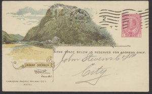 1913 Canada CPR 42B View Card Edw Mt Stephen House Die 2 Winnipeg Freight Agent