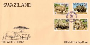 Swaziland - 1987 WWF White Rhino FDC SG 529-532