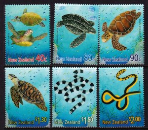 New Zealand 2001 Marine Reptiles Complete Mint MNH Set SC 1696-1701