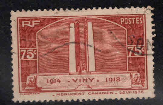 France Scott 311 Used WW1 Canadian war memorial stamp