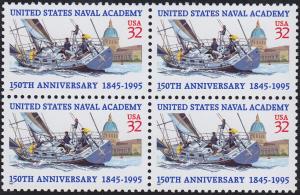 Scott 3001 Naval Academy Block of 4 MNH