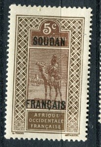 FRENCH COLONIES: SOUDAN 1921 Pictorial Optd. issue Mint hinged 5c. value