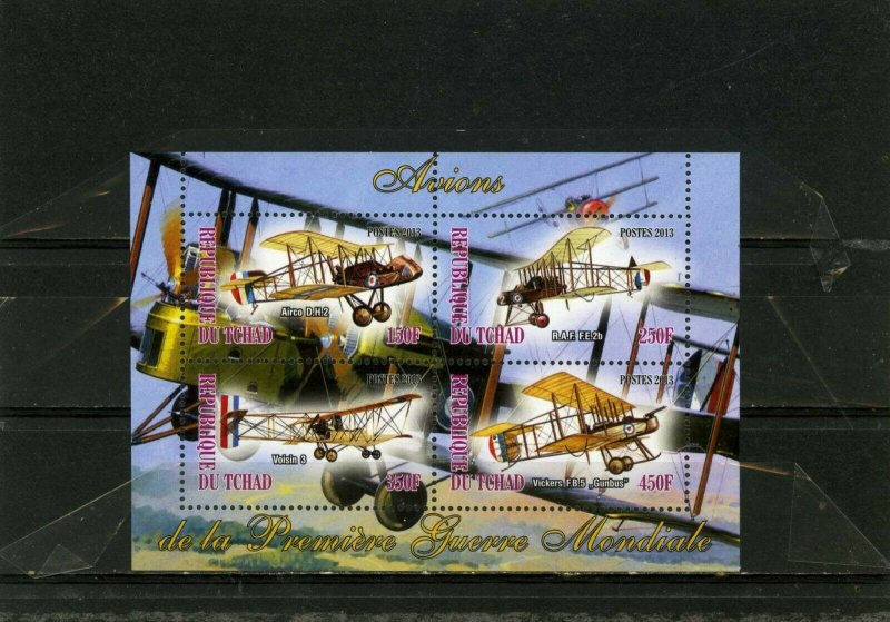 CHAD 2013 HISTORY OF AVIATION SHEET OF 4 STAMPS MNH 