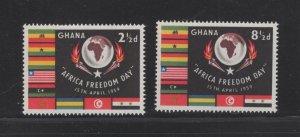 Ghana #46-47 (1959 African Freedom Day set) VFMNH CV $0.50