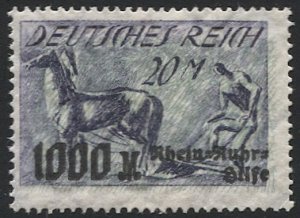 GERMANY 1923 Sc B7  Mint VLH, 1000M on 20m Horse plowing  F-VF