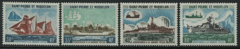 St. Pierre and Miquelon Ships set 30 to 80 francs mint o.g.