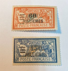 KAPPYSTAMPS  FRENCH OFFICES IN EGYPT #60, 61  MINT  H511