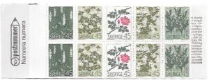 Sweden #786a Complete Booklet. Flowers