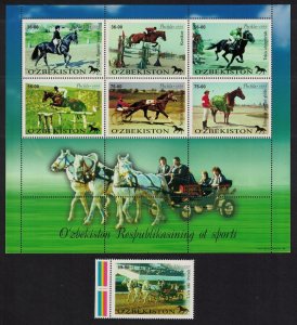 Uzbekistan Horses Equestrian Sport 7v 2000 MNH SG#243-249 MI#247-253