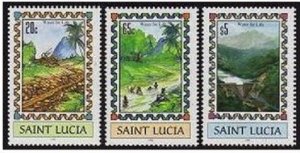 St Lucia 1035-1037,MNH.Michel 1045-1047. Water 1996.Muddy,Clear stream,Dam.