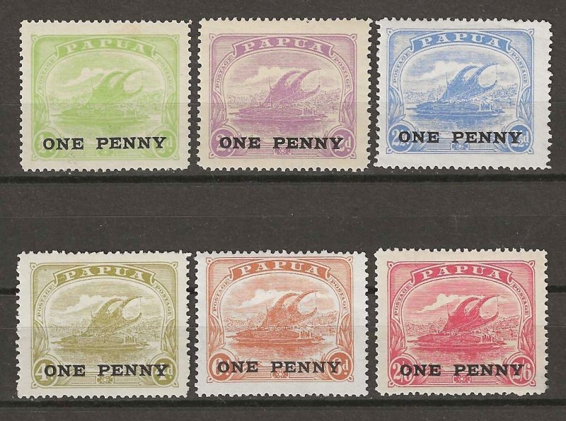 PAPUA 1917 SG 106/111 MINT