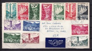 Andorra 1956 Cover to Boston Airmail Mixed Franking***Scarce Hi CV ***