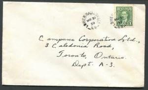 NEW BRUNSWICK SPLIT RING TOWN CANCEL COVER LOWER HAINESVILLE