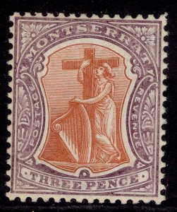 MONTSERRAT EDVII SG28a, 3d dull orange & deep purple, LH MINT. Cat £12. CHALKY